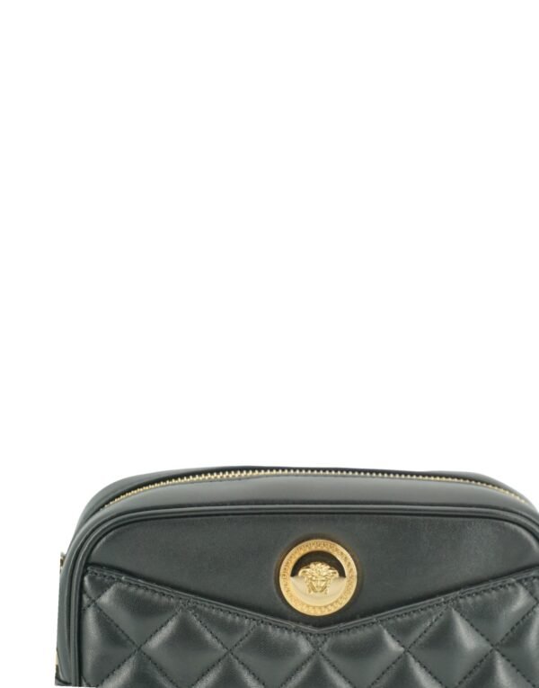 Versace Elegant Small Black Leather Crossbody Bag - Image 4