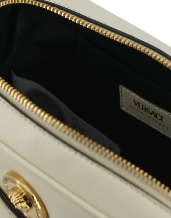 Versace Elegant White Lamb Leather Camera Bag - Image 5