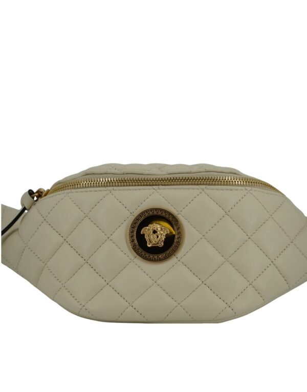 Versace Elegant White Lamb Leather Belt Bag - Image 4