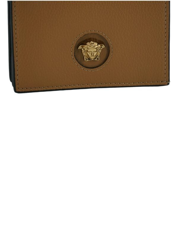 Versace Elegant Compact Leather Wallet in Brown - Image 4