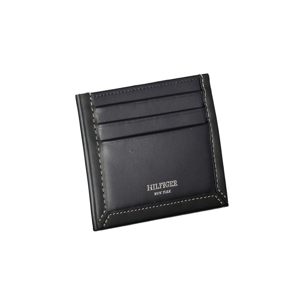 Tommy Hilfiger Sleek Blue Leather Card Holder with Contrast Detail - Image 3