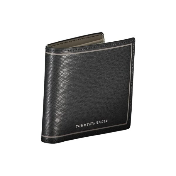Tommy Hilfiger Elegant Black Leather Dual-Compartment Wallet - Image 3