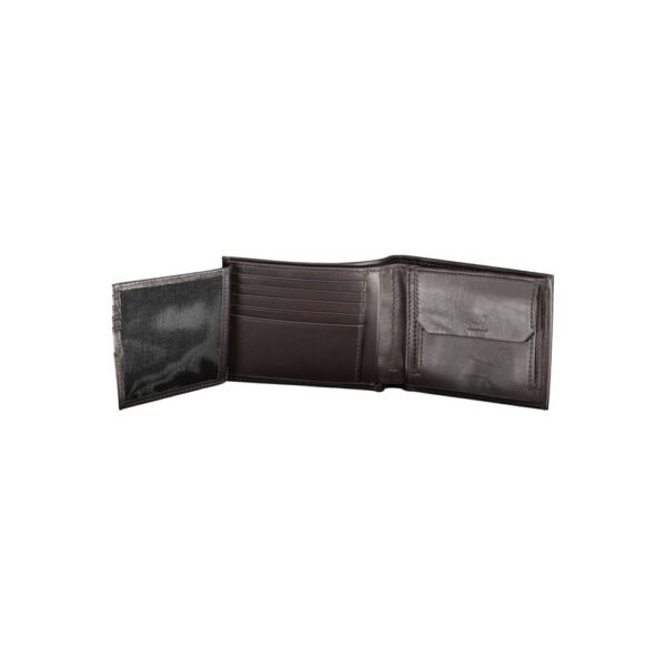Calvin Klein Elegant Brown Leather Dual-Compartment Wallet - Image 2