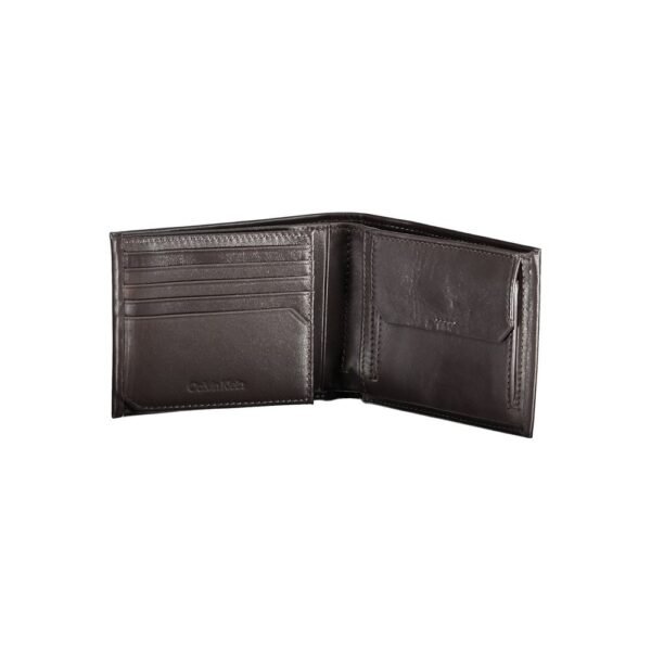 Calvin Klein Elegant Brown Leather Dual-Compartment Wallet - Image 3