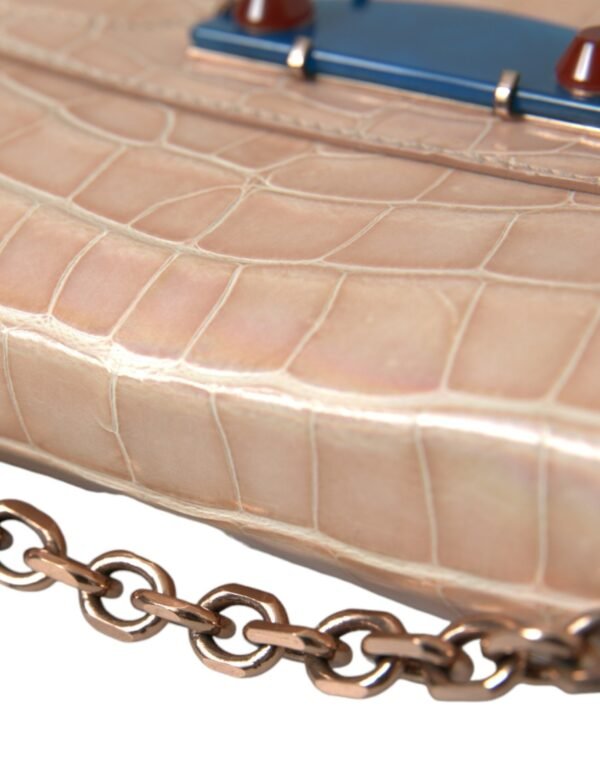 Balenciaga Elegant Mini Chain Beige Clutch for Evening Elegance - Image 6