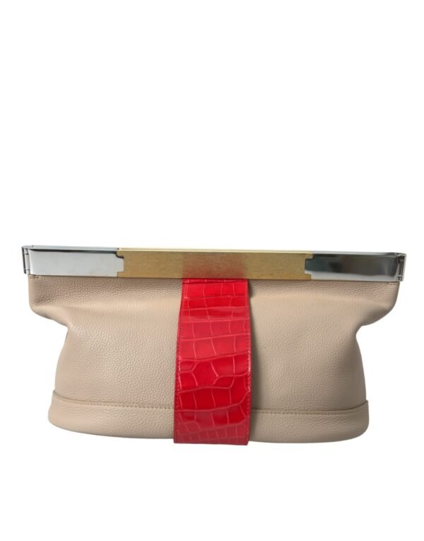 Balenciaga Two Tone Exotic Leather Clutch - Image 3