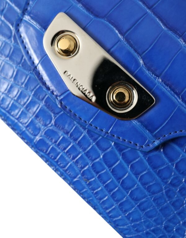 Balenciaga Alligator Skin Mini Shoulder Bag - Elegant Blue - Image 6