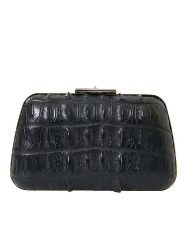 Balenciaga Elegant Crocodile Leather Evening Clutch - Image 3