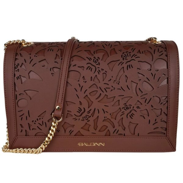 Baldinini Trend Elegant Floral Leather Shoulder Bag - Image 3
