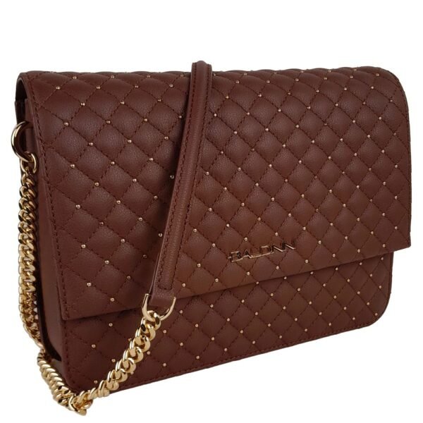 Baldinini Trend Chic Quilted Calfskin Shoulder Bag with Studs - Image 3