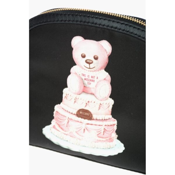 Moschino Couture Chic Teddy Bear Print Clutch with Calfskin Strap - Image 4