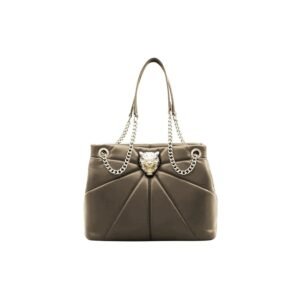 Plein Sport Elegant Faux Leather Gold-Chain Tote