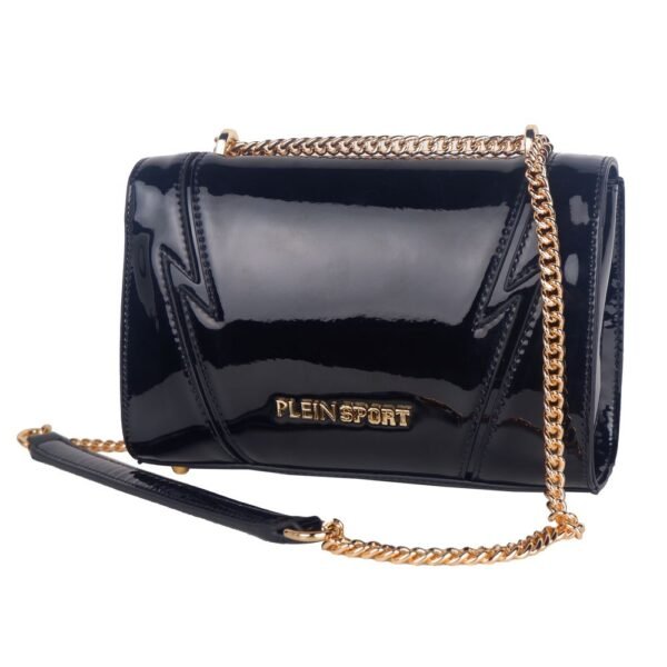 Plein Sport Chic Patent Effect Chain Shoulder Bag - Image 2