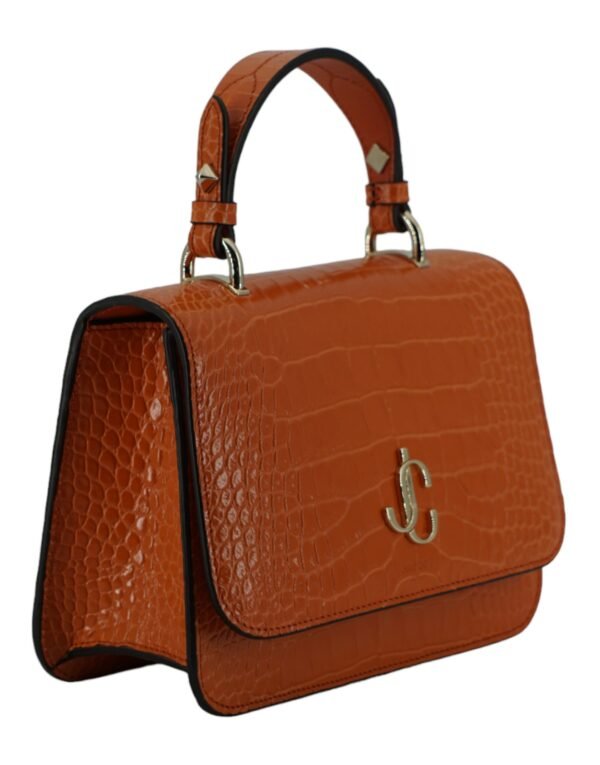 Jimmy Choo Orange Leather Top Handle and Shoulder Bag - Image 3