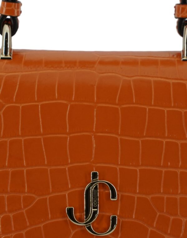 Jimmy Choo Orange Leather Top Handle and Shoulder Bag - Image 4