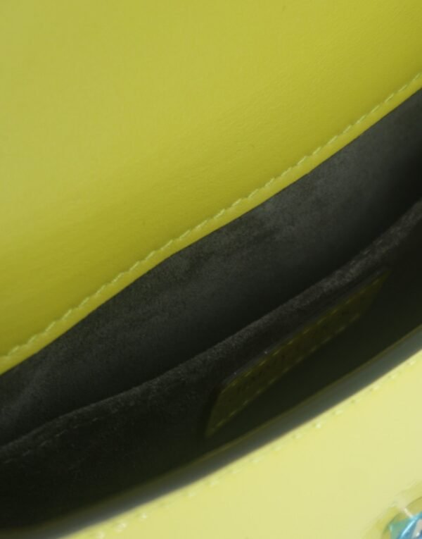 Jimmy Choo Lime Yellow Leather Small Shoulder Bag - Image 5