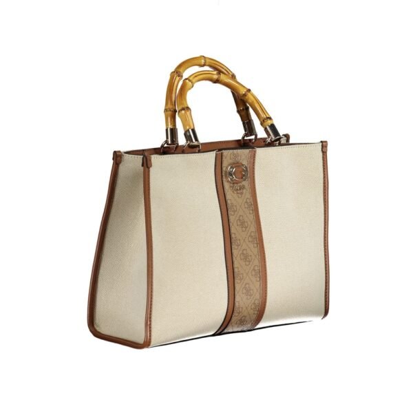 Guess Jeans Beige Women Cotton Handbag - Image 3