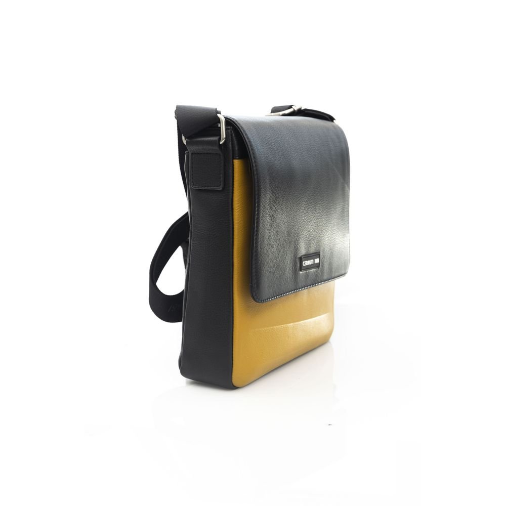 Cerruti 1881 Yellow Leather Men Messenger Bag - Image 2