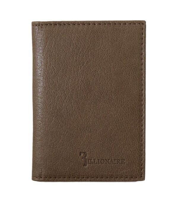 Billionaire Italian Couture Elegant Leather Men's Wallet in Brown - Image 2
