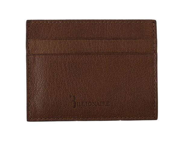 Billionaire Italian Couture Elegant Leather Men's Wallet in Brown - Image 2