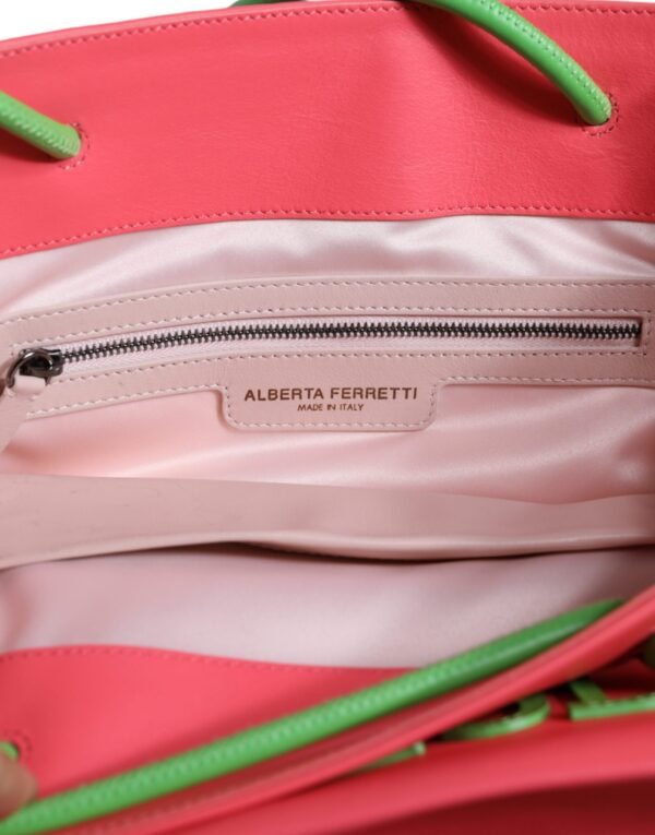 Alberta Ferretti Pink Leather Weekend Wednesday Shopping Tote Bag - Image 5