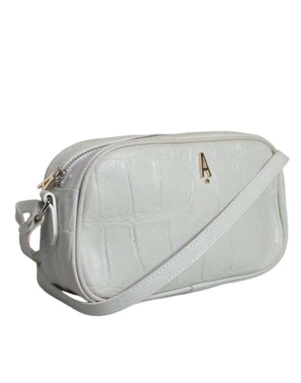 Aniye By White Croc Print Leather Crossbody Sling Bag - Image 3