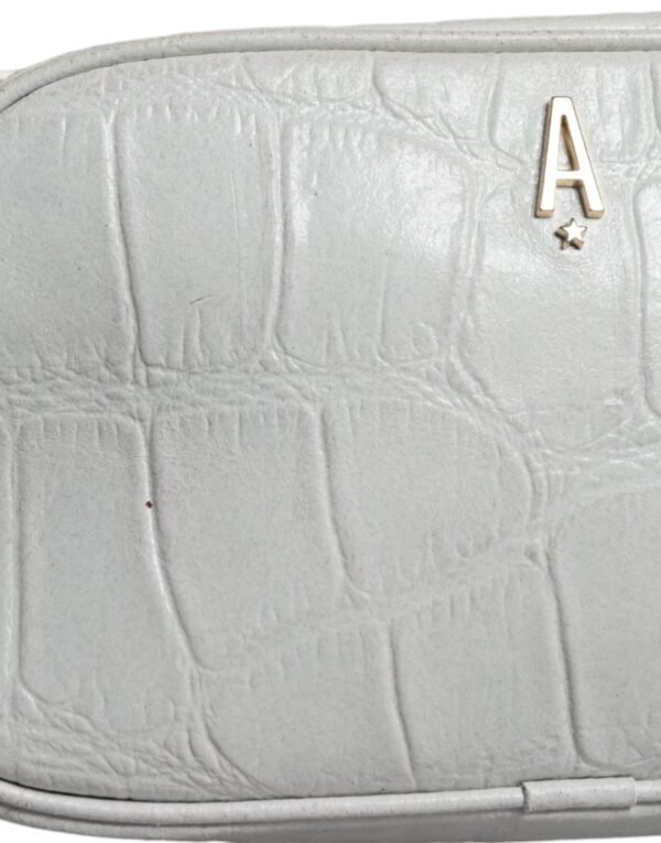Aniye By White Croc Print Leather Crossbody Sling Bag - Image 5