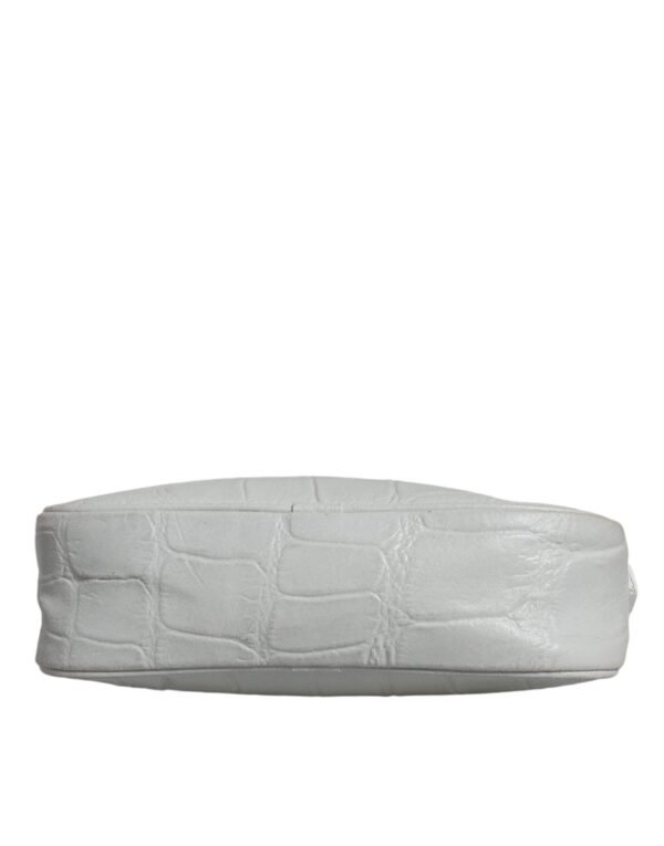 Aniye By White Croc Print Leather Crossbody Sling Bag - Image 6