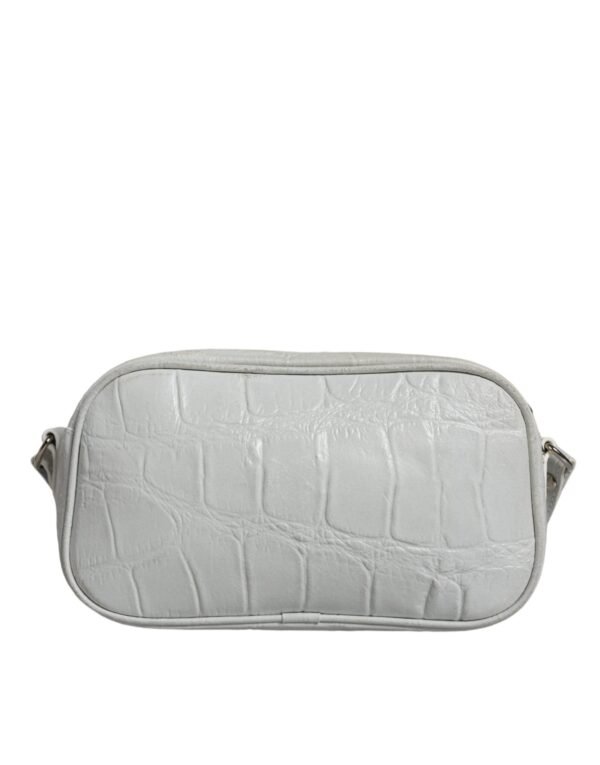 Aniye By White Croc Print Leather Crossbody Sling Bag - Image 7