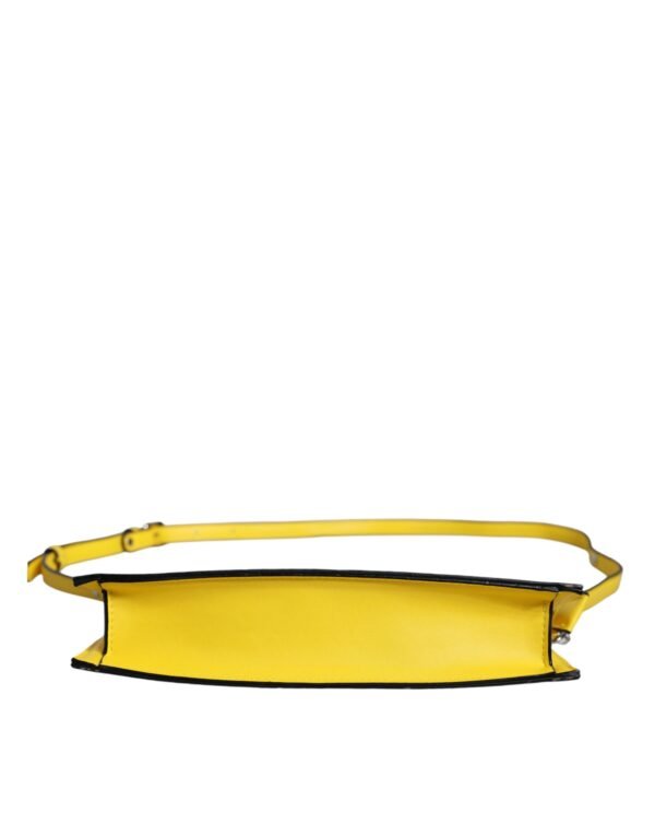 MSGM Yellow Leather Logo Crossbody Sling Shoulder Bag - Image 4