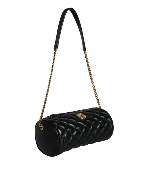 Versace Black Mini Quilted Lambskin Leather Crossbody Sling Bag - Image 2