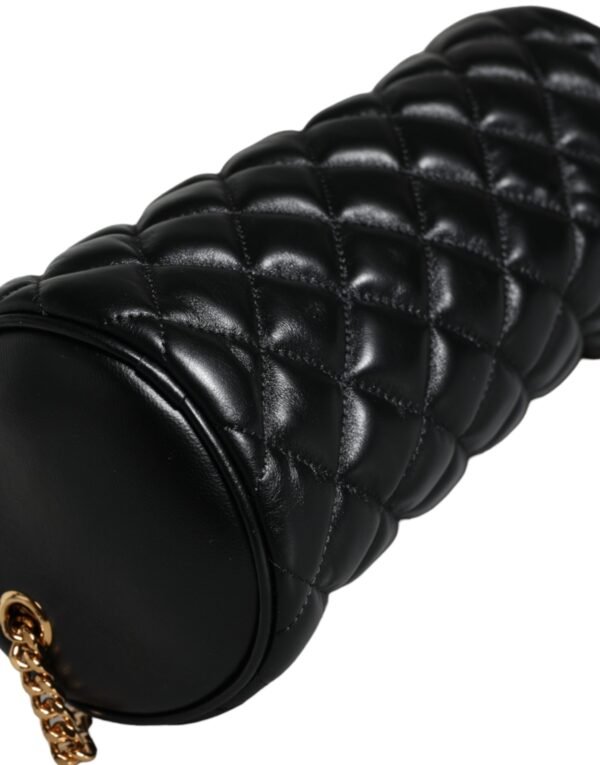 Versace Black Mini Quilted Lambskin Leather Crossbody Sling Bag - Image 4