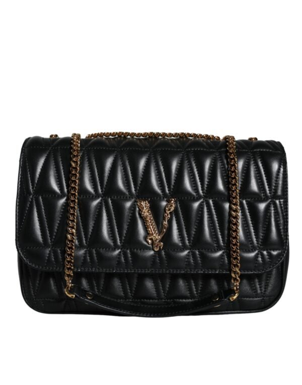 Versace Black Mini Nappa Leather Crossbody Shoulder Bag - Image 3