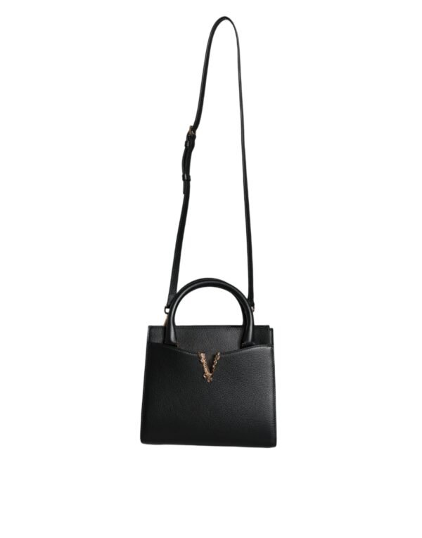 Versace Black Small Leather TopHandle Shoulder Crossbody Bag - Image 2