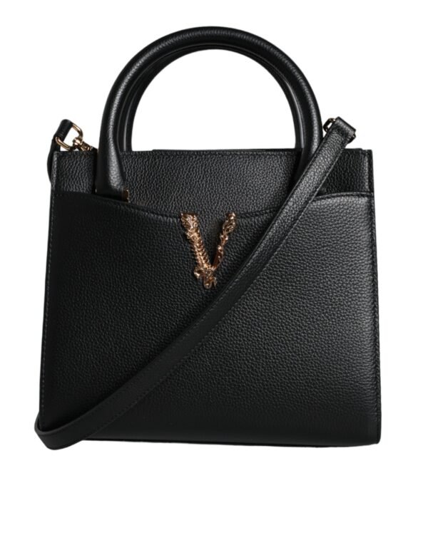 Versace Black Small Leather TopHandle Shoulder Crossbody Bag - Image 3