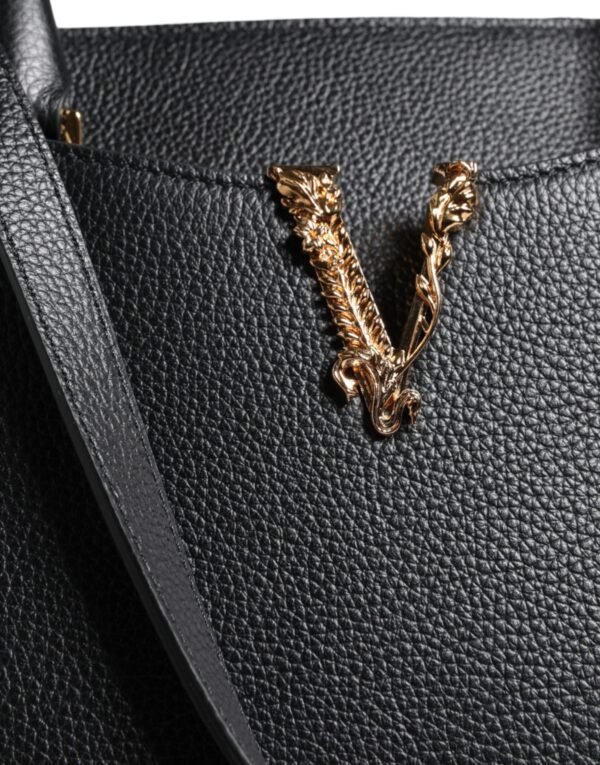 Versace Black Small Leather TopHandle Shoulder Crossbody Bag - Image 5