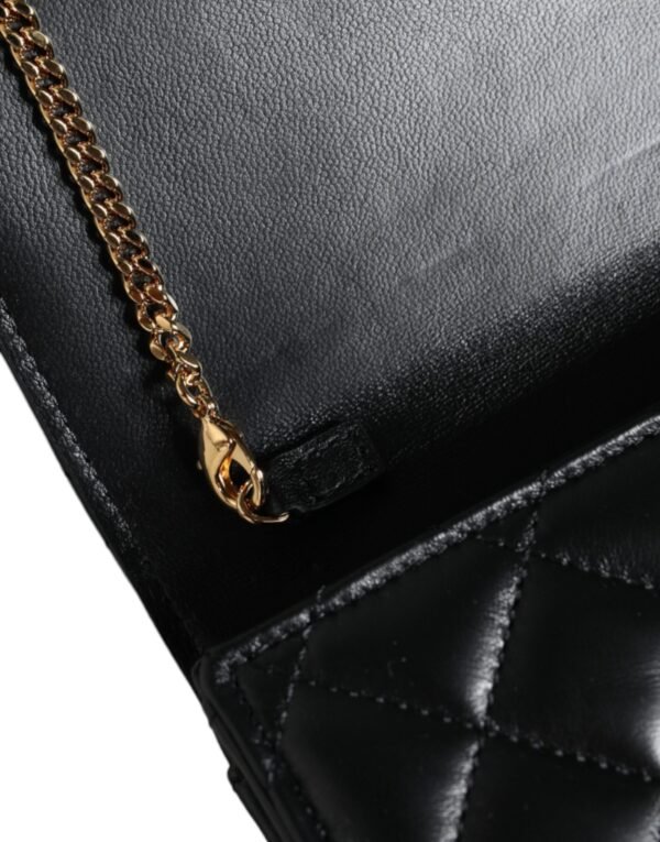 Versace Black Quilted Nappa Leather Crossbody Shoulder Bag - Image 5
