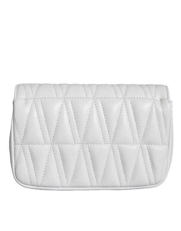 Versace White Quilted Nappa Leather Crossbody Shoulder Bag - Image 7