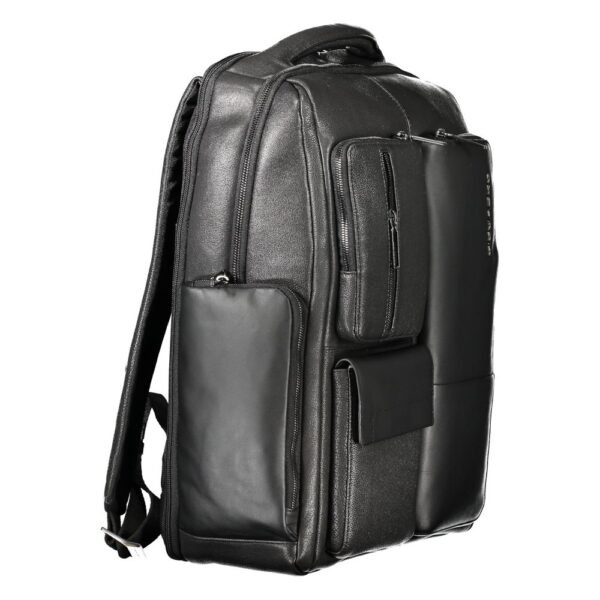 Piquadro Black Leather Men Backpack - Image 3