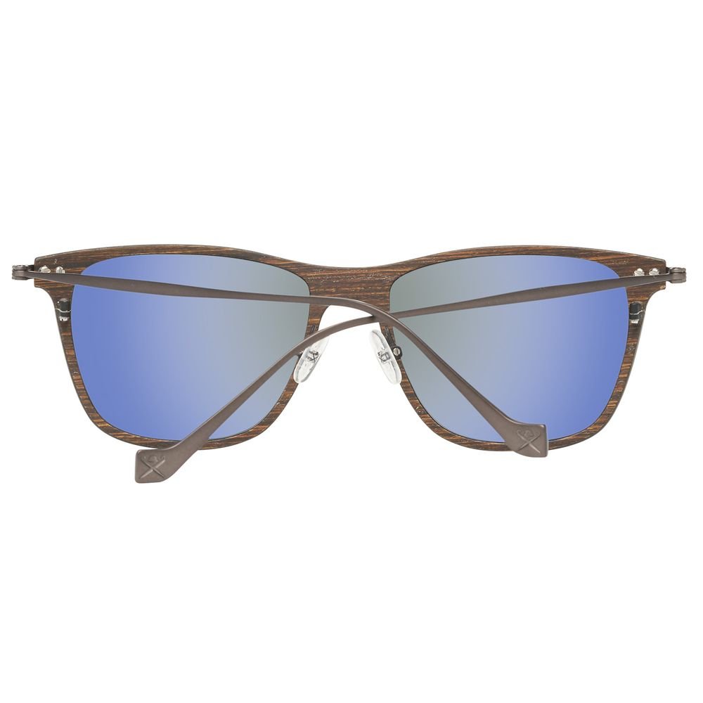 Hackett Brown Wood And Metal Sunglasses - Image 3