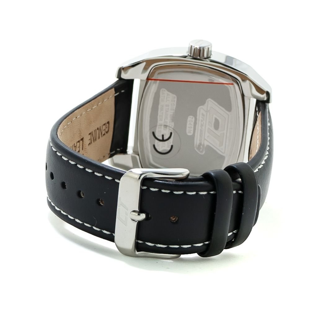 Chronotech Black Leather Watch - Image 2