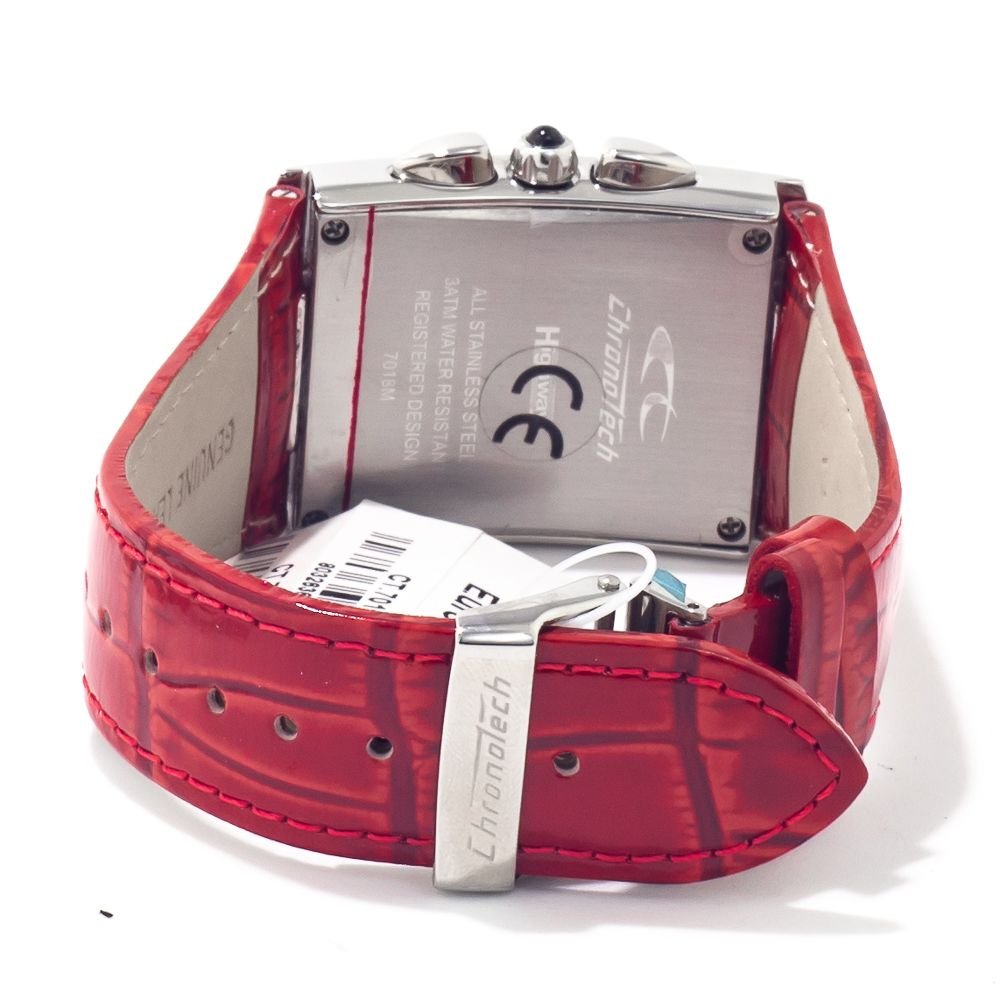 Chronotech Red Leather Watch - Image 2