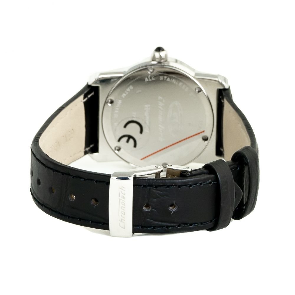 Chronotech Black Leather Watch - Image 2
