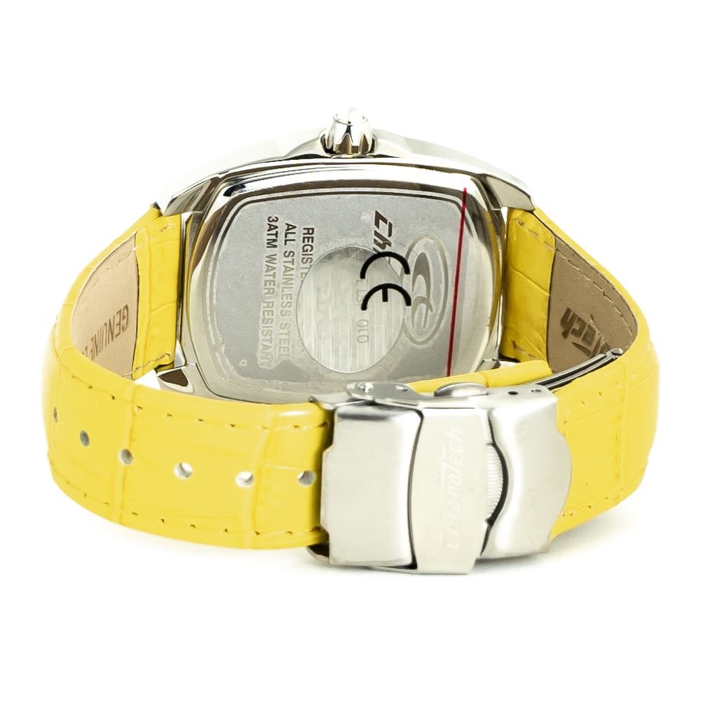Chronotech Yellow Leather Watch - Image 2