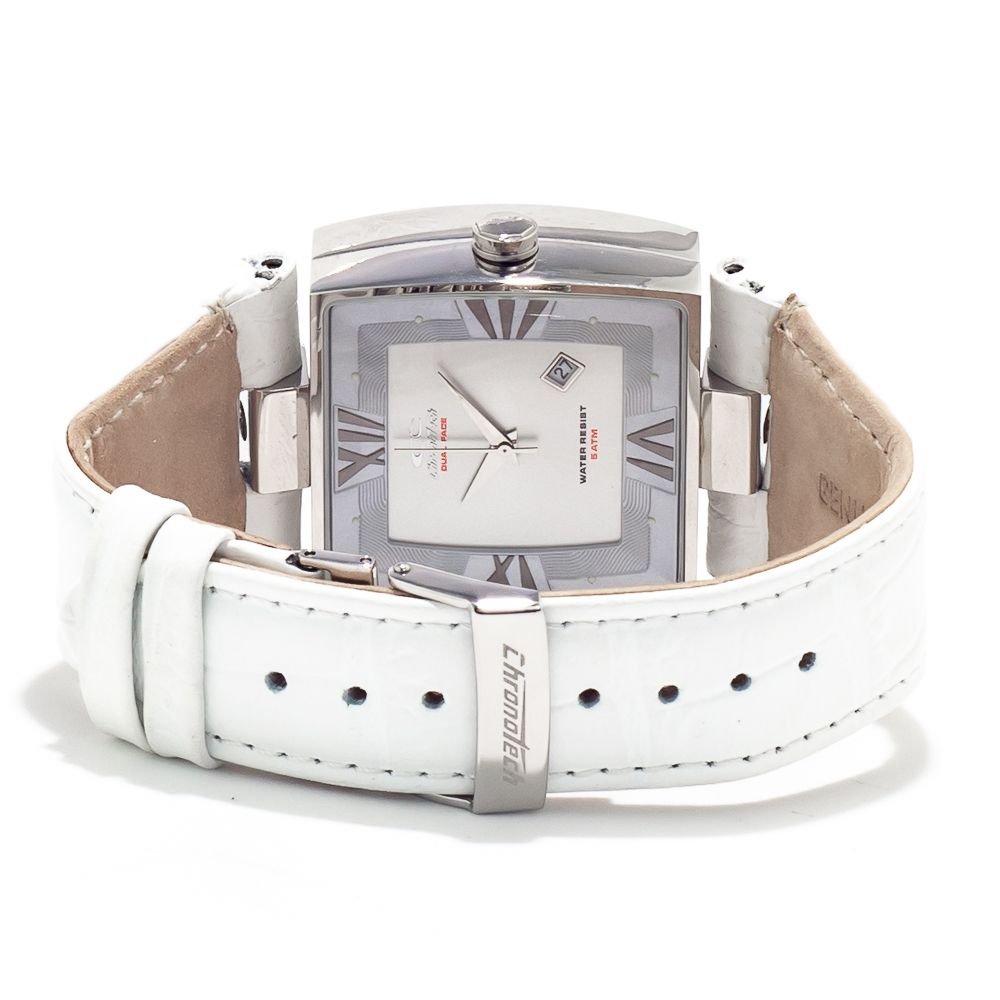 Chronotech White Leather Watch - Image 2