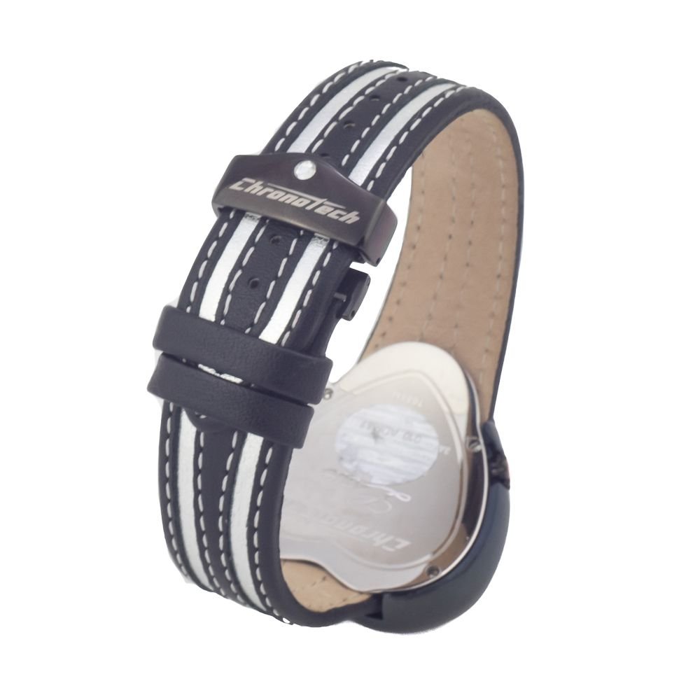 Chronotech Black Leather Watch - Image 2