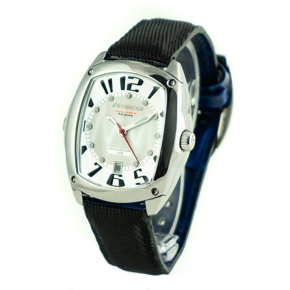 Chronotech Black Leather Watch - Image 2