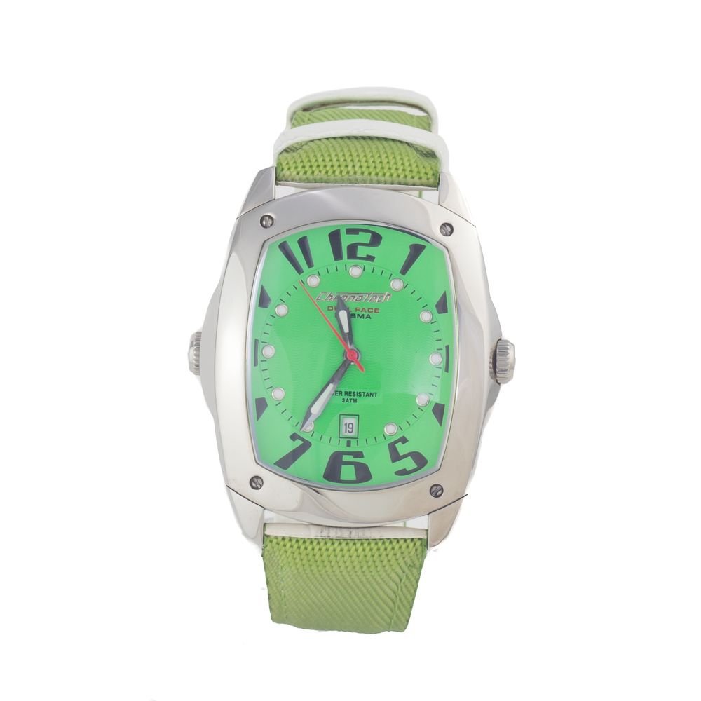 Chronotech Green Leather Watch - Image 2