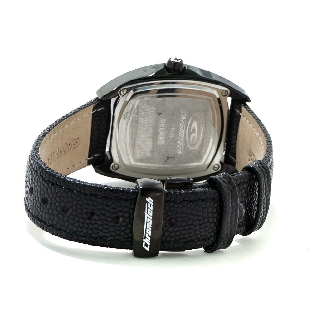 Chronotech Black Leather Watch - Image 2