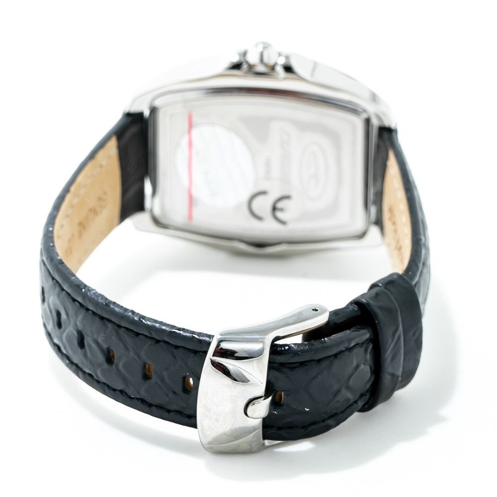 Chronotech Black Leather Watch - Image 2